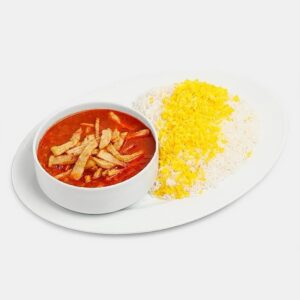 چلو خورشت قیمه سیب زمینی